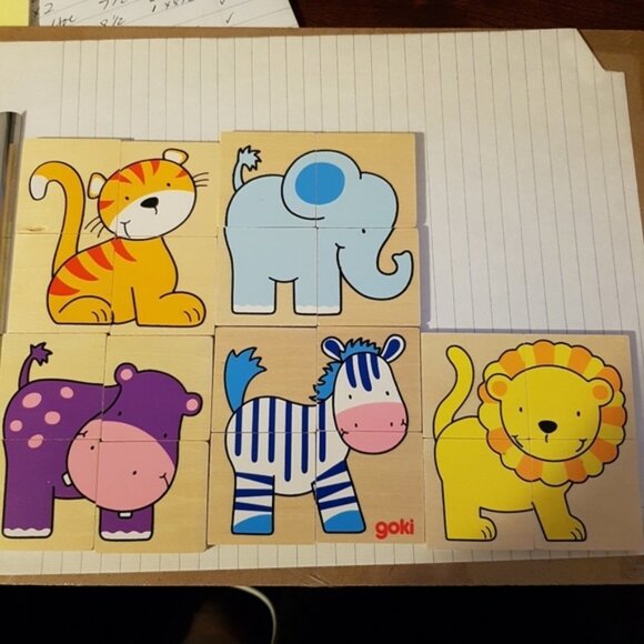 Goki wood tile puzzles 5 in the set - Picture 3 of 5